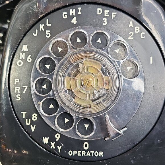 Vintage Black Automatic Electric Rotary Dial Phone Canada 1965 - Picture 10 of 16